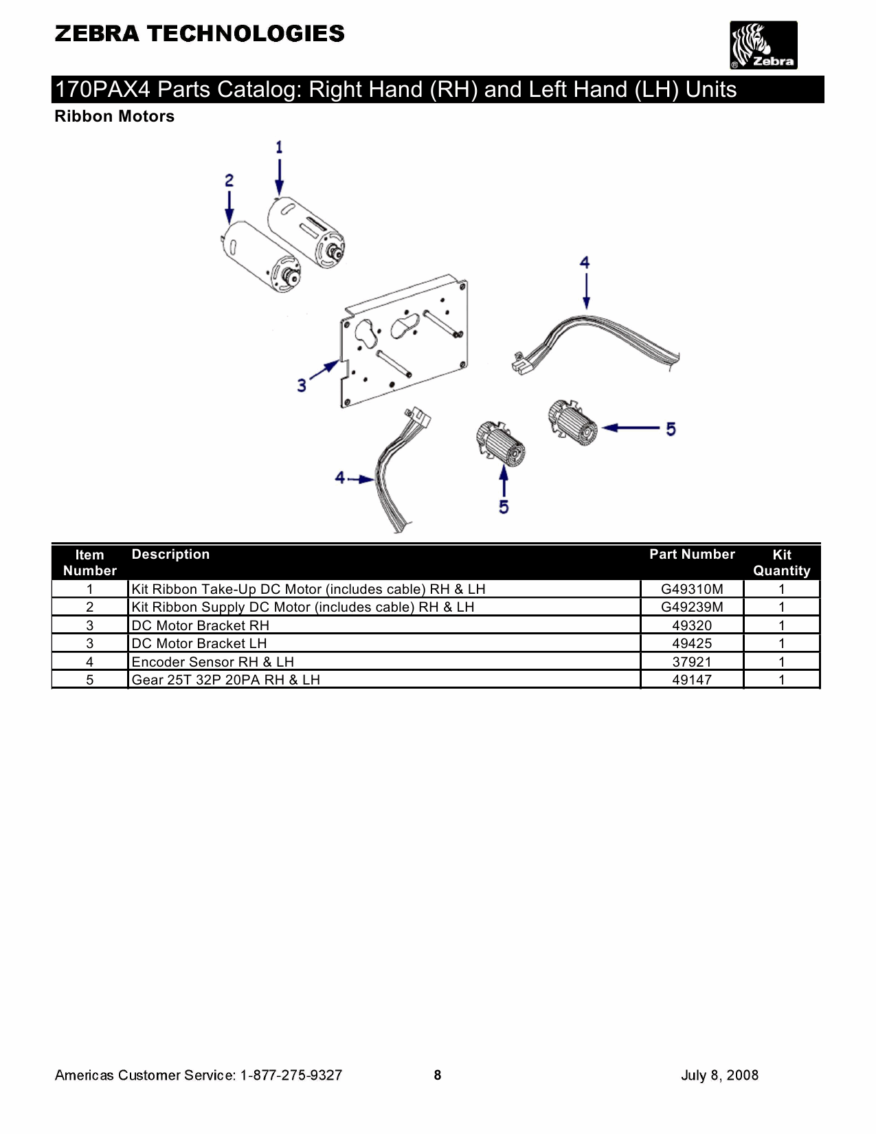 Zebra Label 170PAX4 Parts Catalog-3